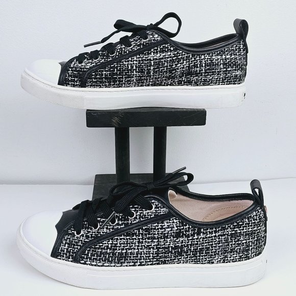 Kate Spade Avery Tweed Scallop Lace-up Sneaker, Sz 7.5 - Picture 7 of 12